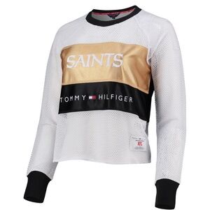 New Orleans Saints Tommy Hilfiger Gold and Black Mesh Top